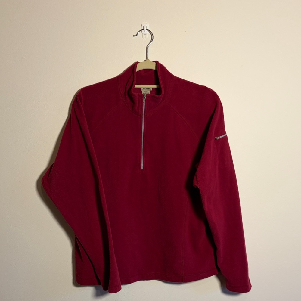 LL Bean Burgundy Quarter-Zip Fleece